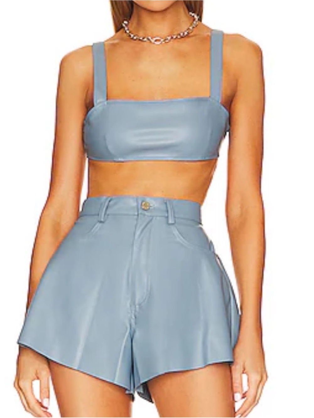 WEWOREWHAT, Women’s Flare Bell Short in Storm, Size 26